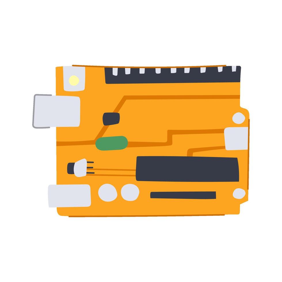 computer microcontroller cartoon illustration vector