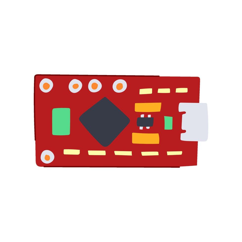 processor microcontroller cartoon illustration vector