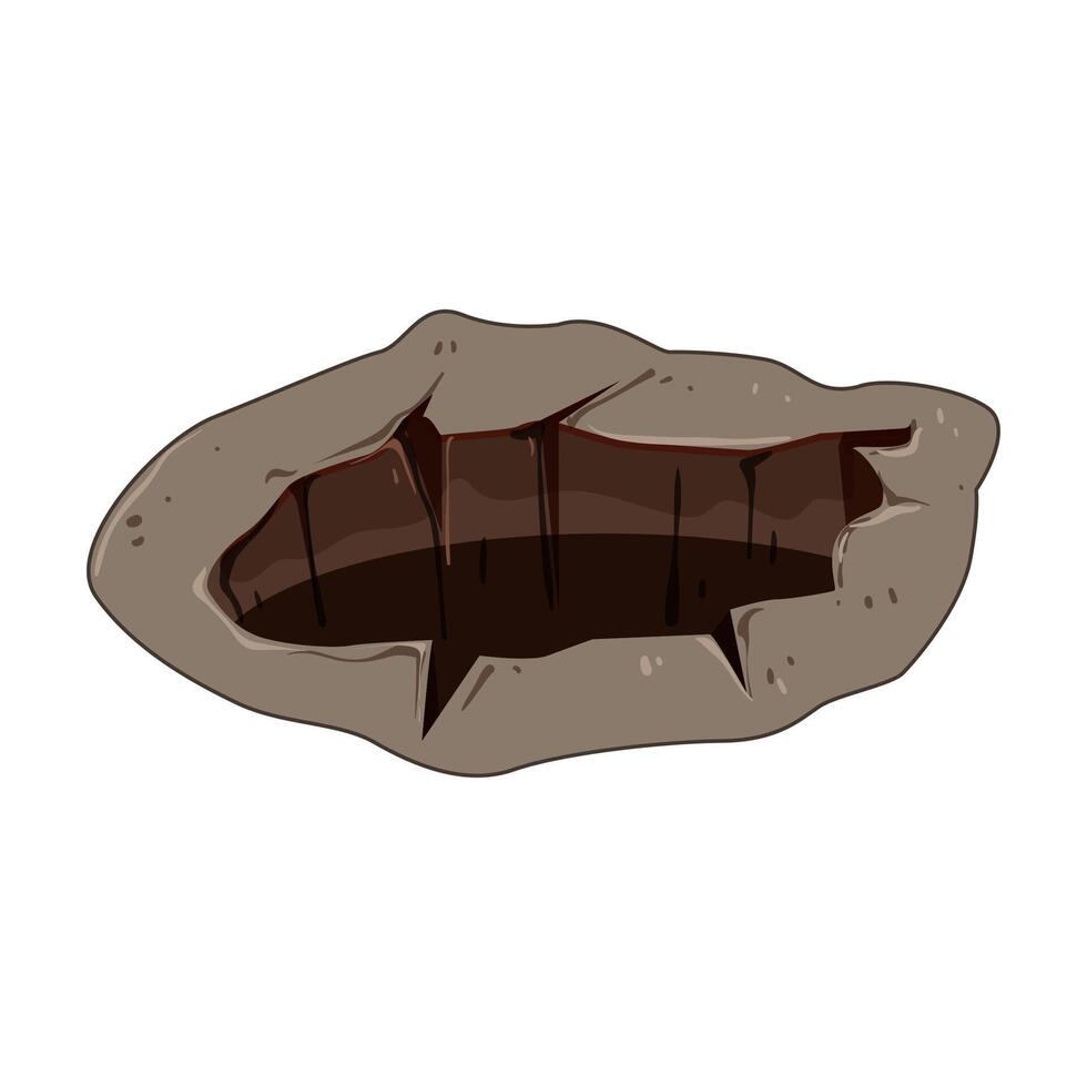 chasm pit cartoon illustration vector