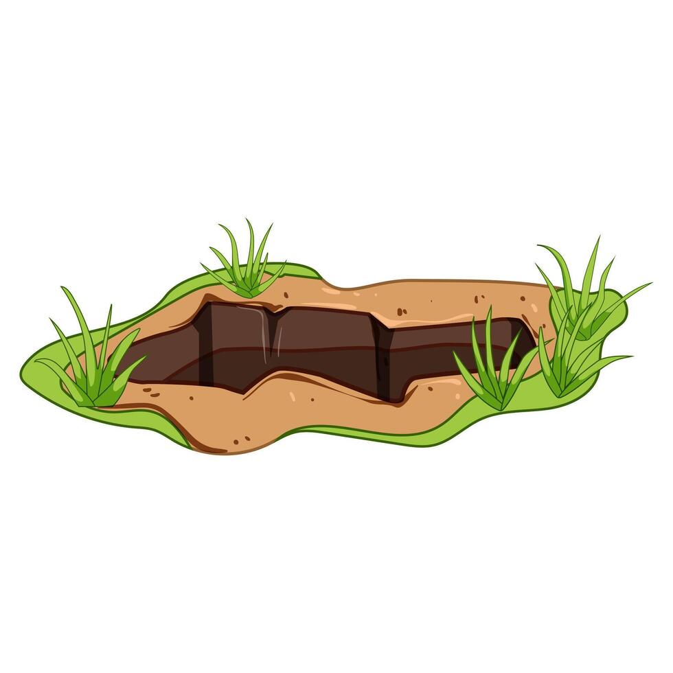 abyss pit cartoon illustration vector