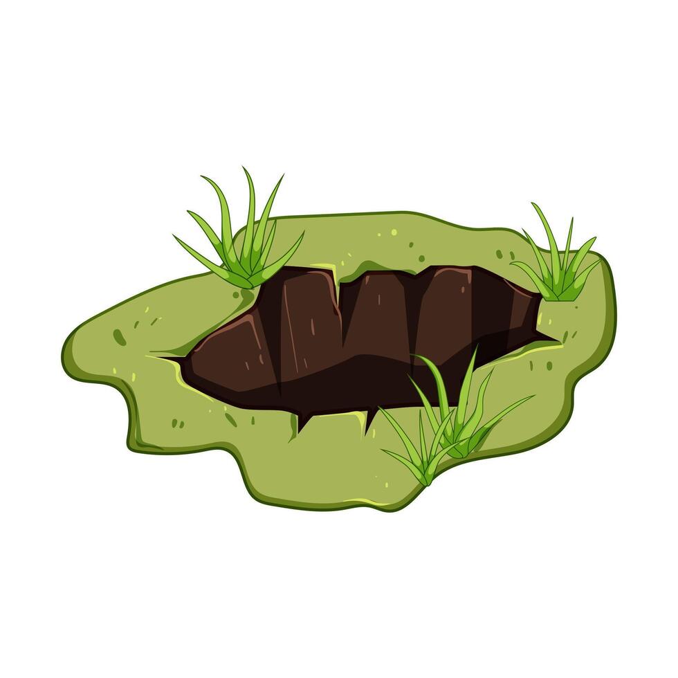 mine pit cartoon illustration vector