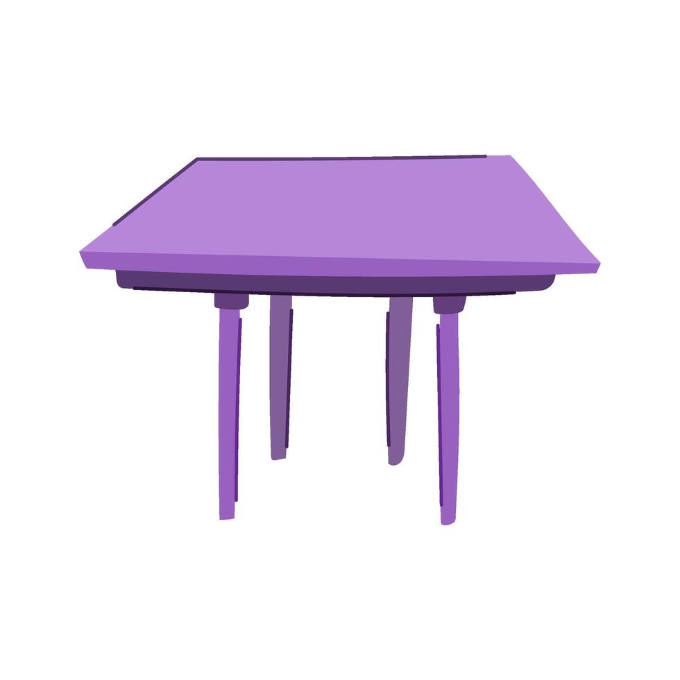 foldable plastic table cartoon illustration vector