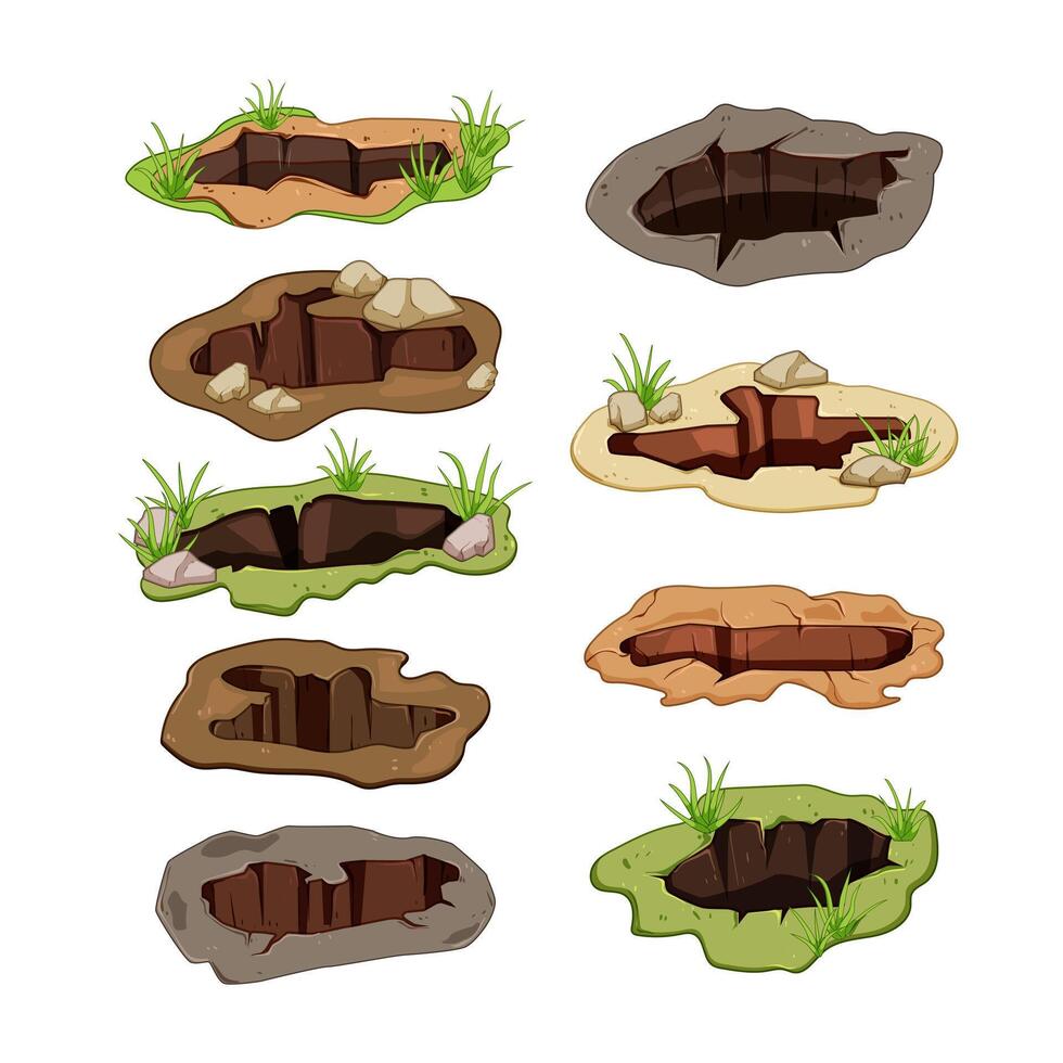 pit set cartoon illustration vector