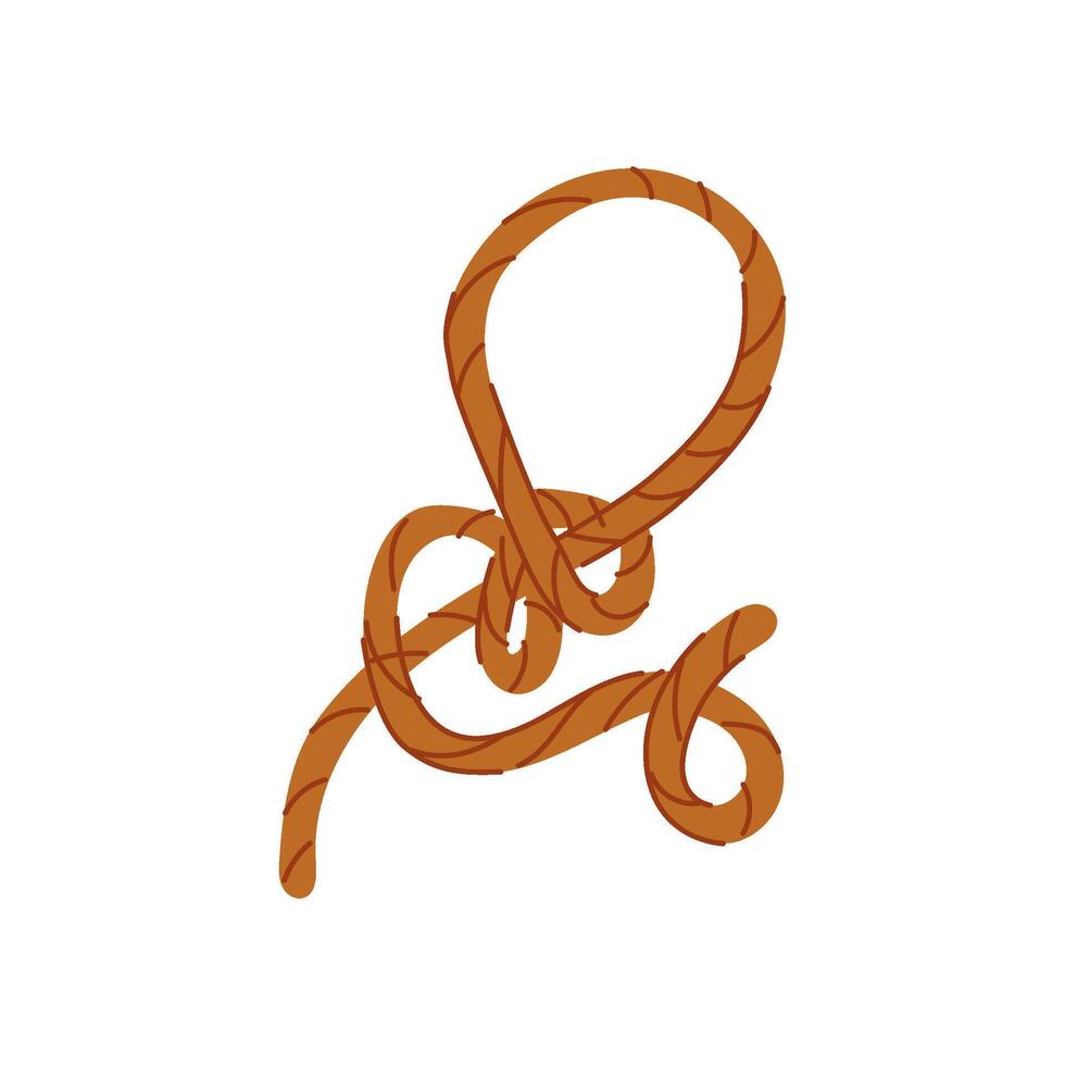 tying rope knot cartoon illustration vector