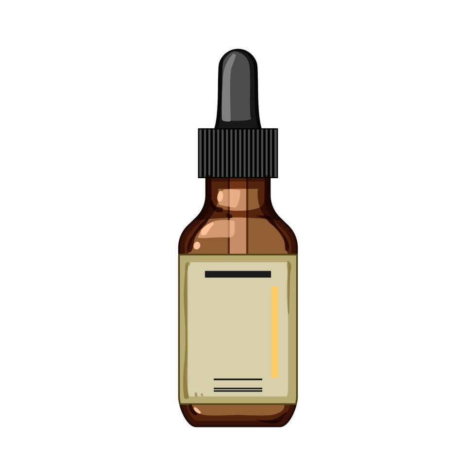 brightening serum skincare cartoon illustration vector