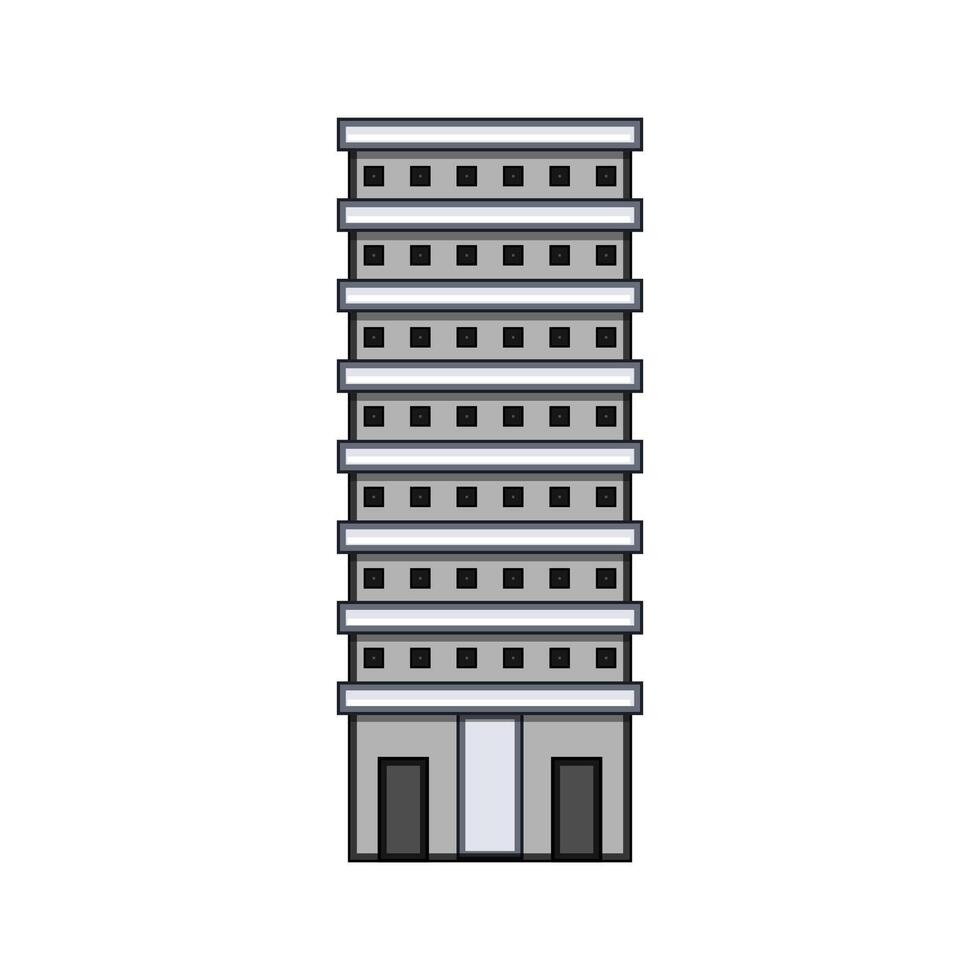 highrise skyscraper cartoon illustration vector
