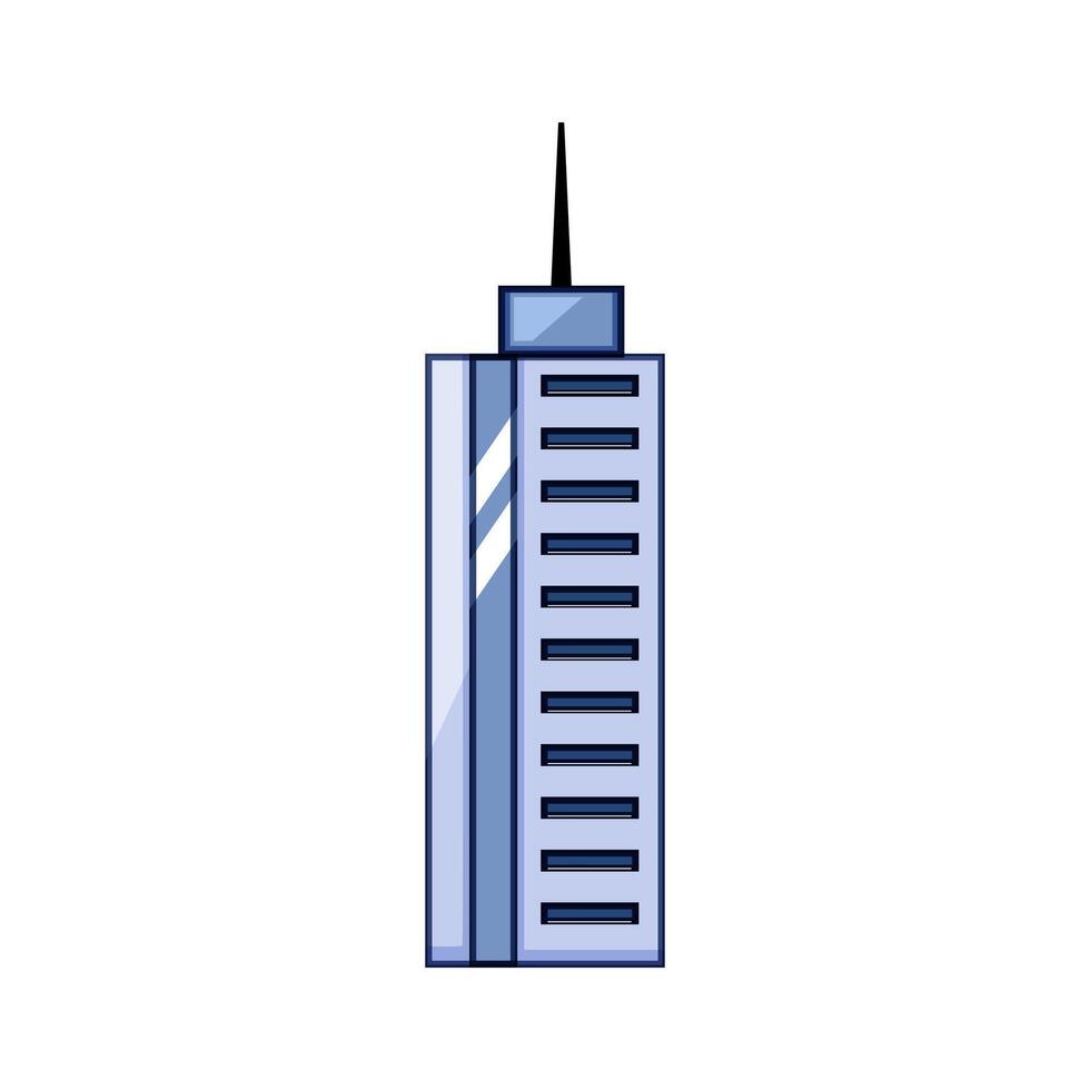 steel skyscraper cartoon illustration vector