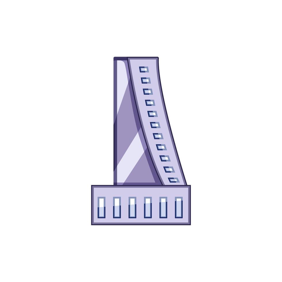 glass skyscraper cartoon illustration vector