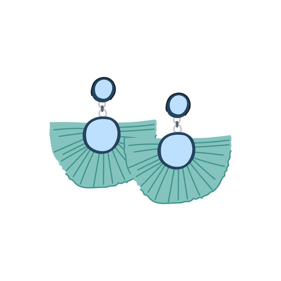 style tassel earrings cartoon illustration vector