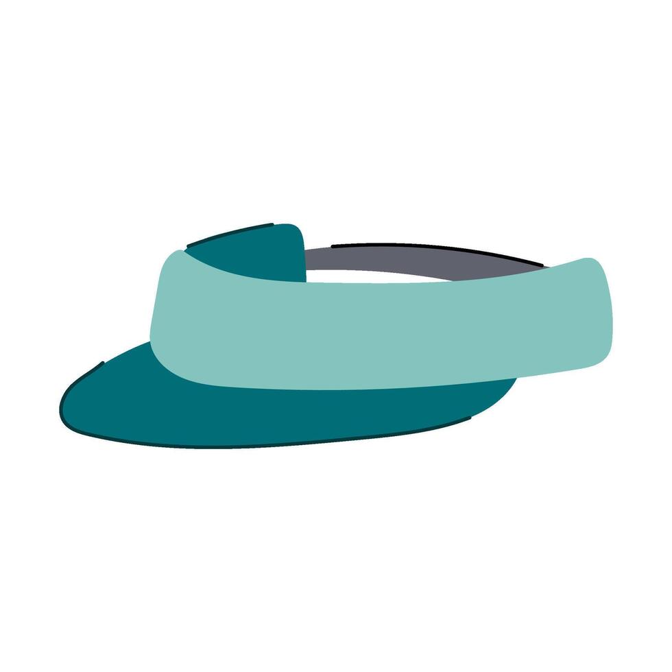 brim visor cap cartoon illustration vector