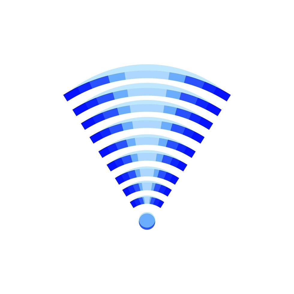 diffraction wireless signal wave cartoon illustration vector