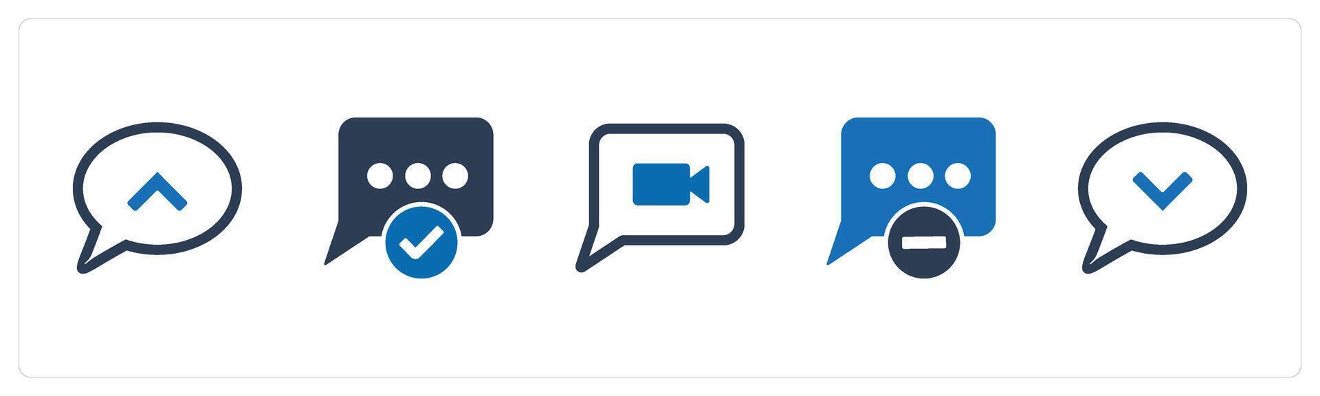 A set of 5 Business icons as message, approved message, message vector