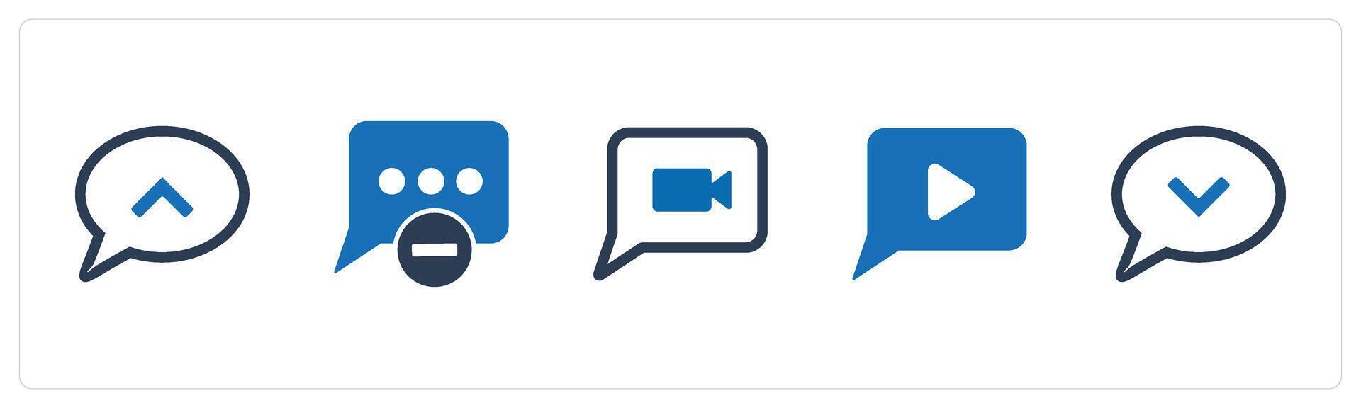 A set of 5 Business icons as message, remove message, media message vector