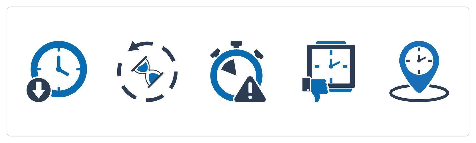 A set of 5 business icons as up time, sandglass, time maintenance vector