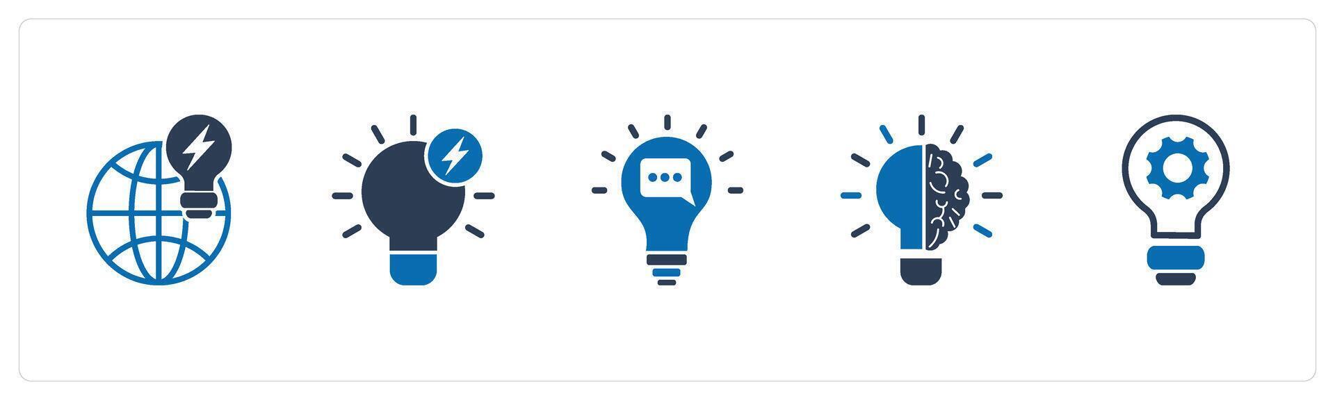 A set of 5 business icons as generate idea, fast idea, message idea vector