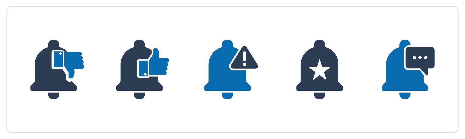 A set of 5 Contact icons as dislike notifiation, like notification, alert vector