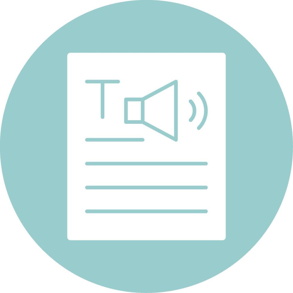 Text to speech Glyph Circle vector