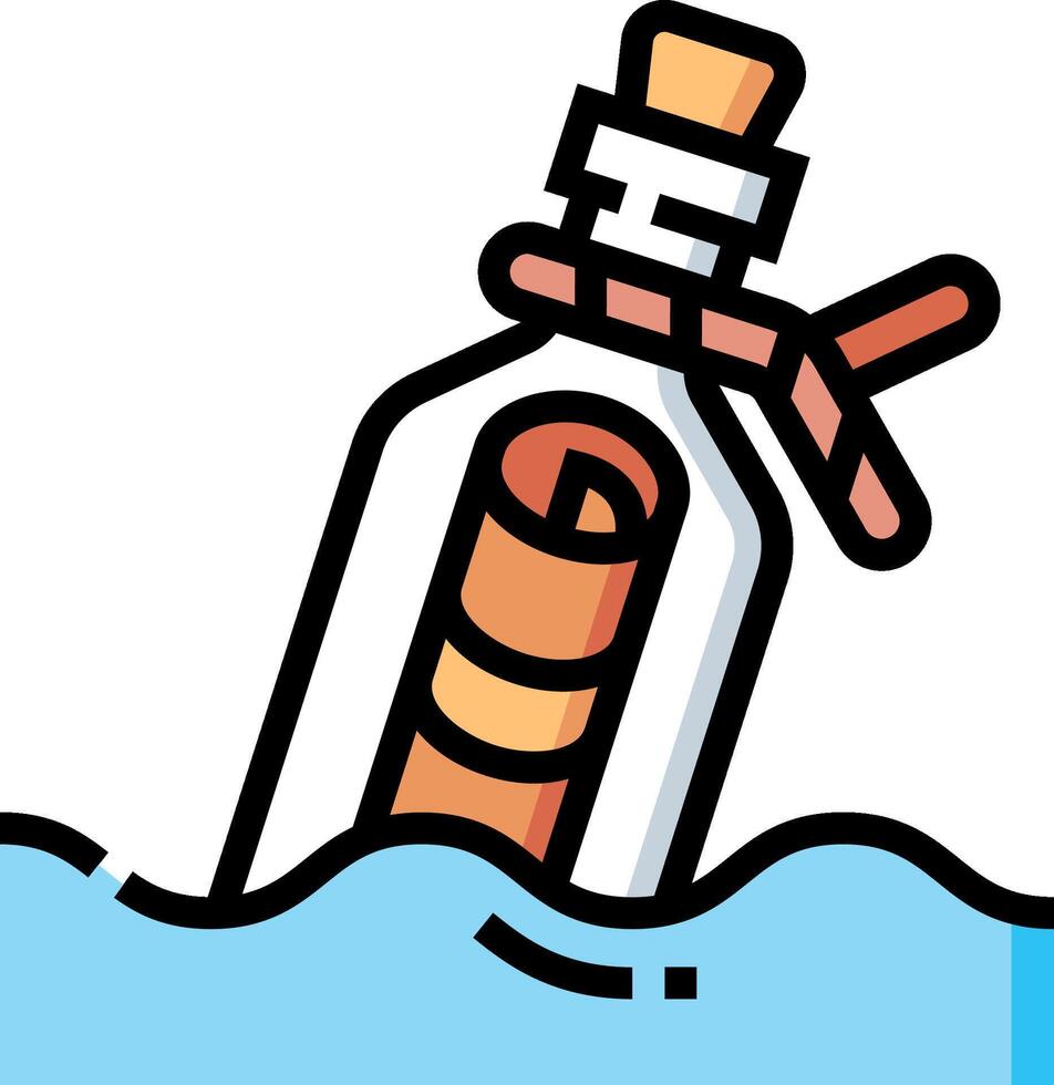 message in a bottle illustration design vector