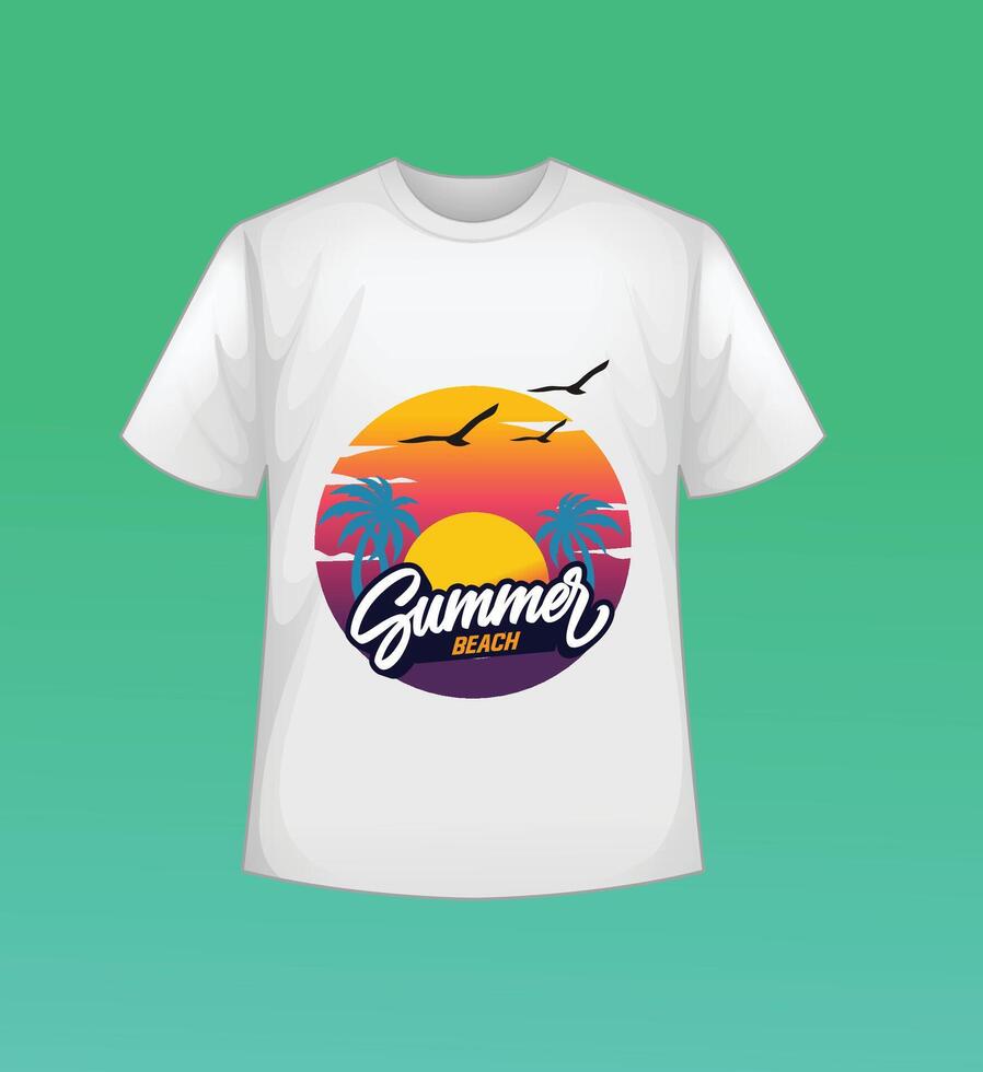 Summer Beach T-shirt design Template vector