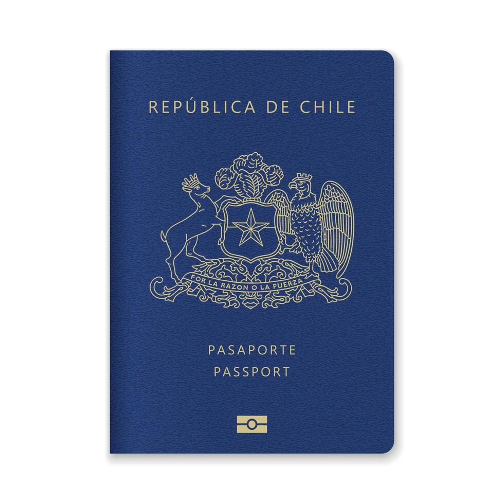 Chile Passport Cover with Gold Emblem and Text vector