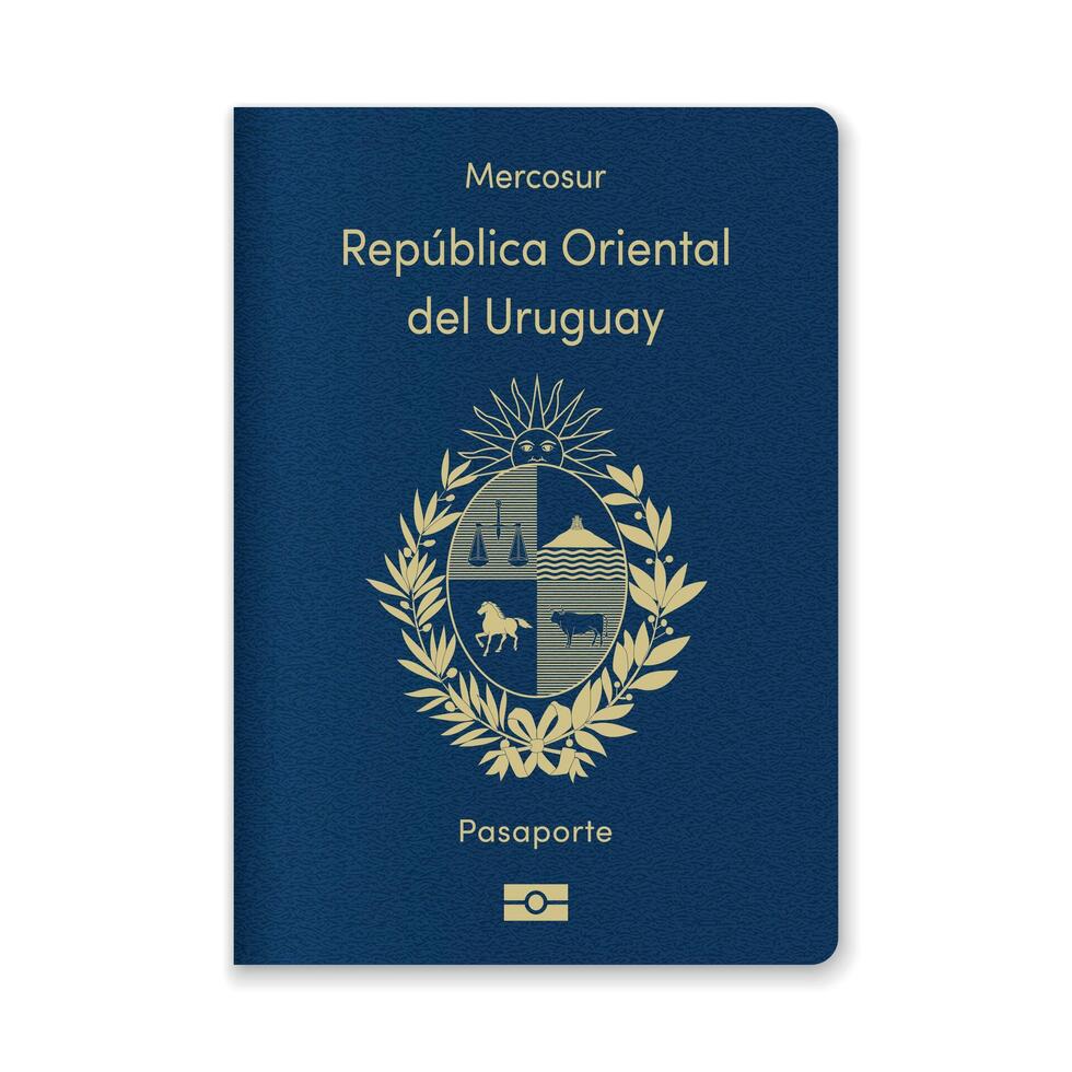 Uruguay Passport Cover with Gold Emblem and Text vector