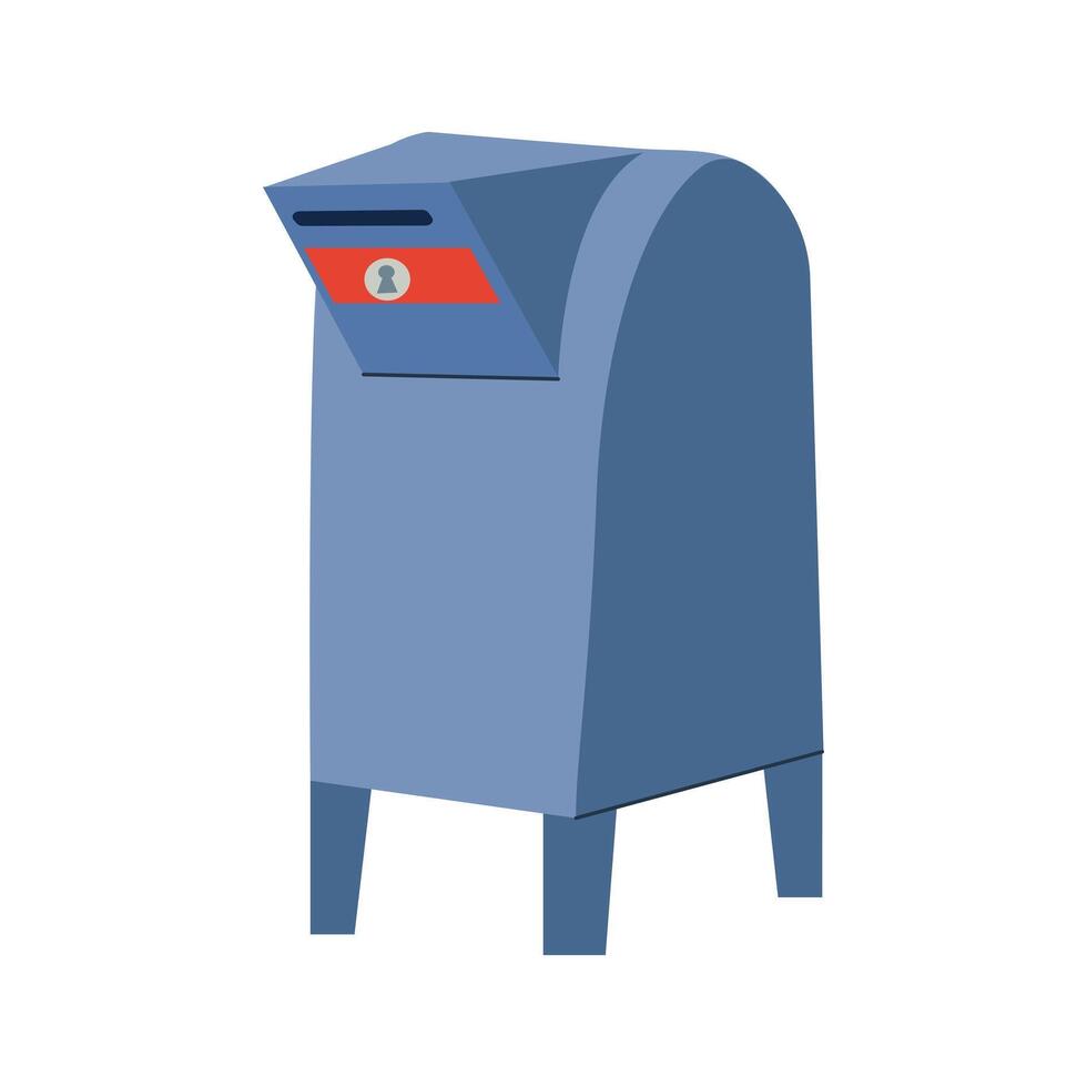 Big Mail box illustration in flat style. Doodle mail box isolated on white background for logo banner or other design uses. vector
