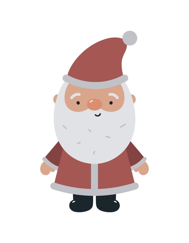 Cute Santa Claus. Isolated on white background. Christmas design. Childish Christmas print. For card, posters, stickers, banners, printing on the pack, printing on clothes, fabric, wallpaper. vector
