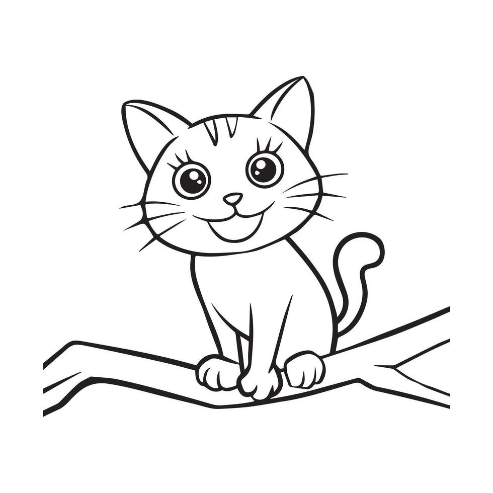 a beautiful cat design for coloring page vector