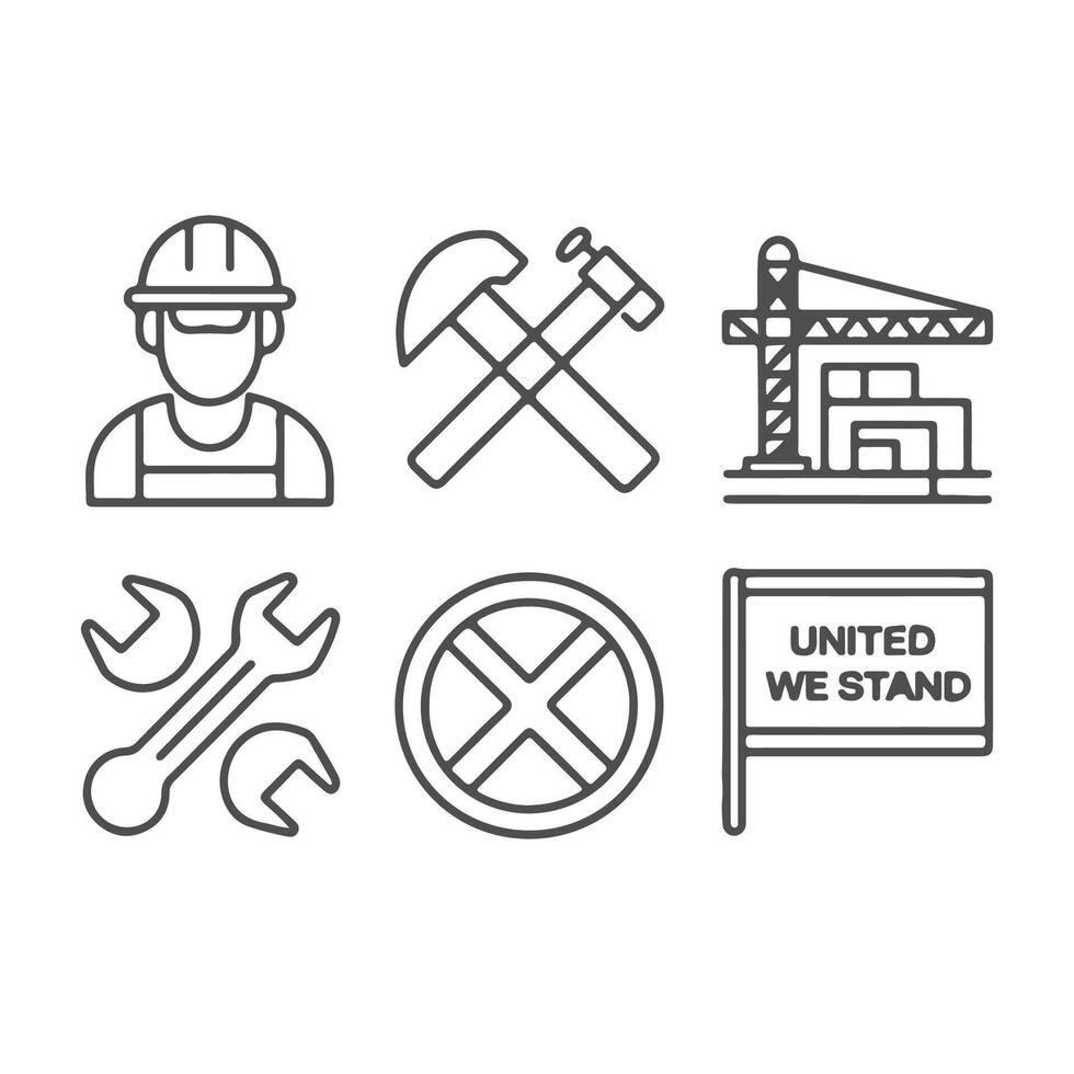 happy labor day elements icon vector