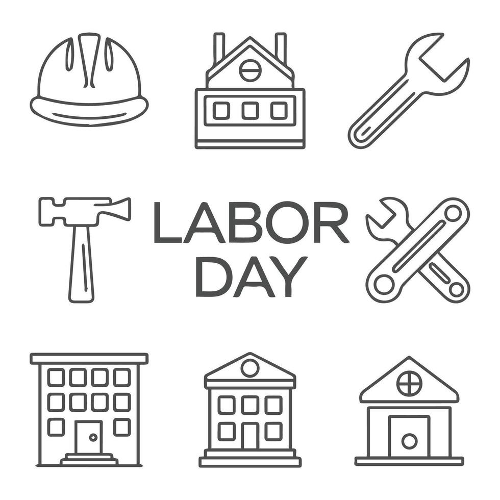 happy labor day elements vector