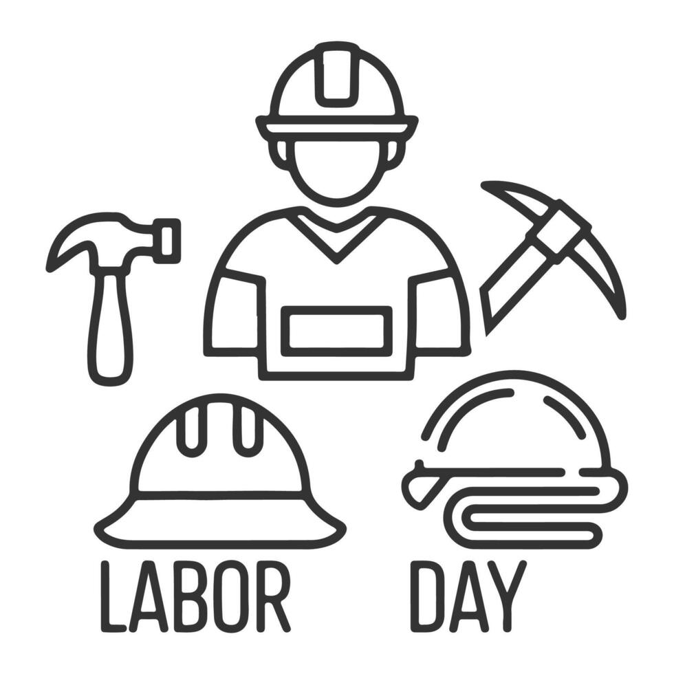beautiful labor icon sets for design vector