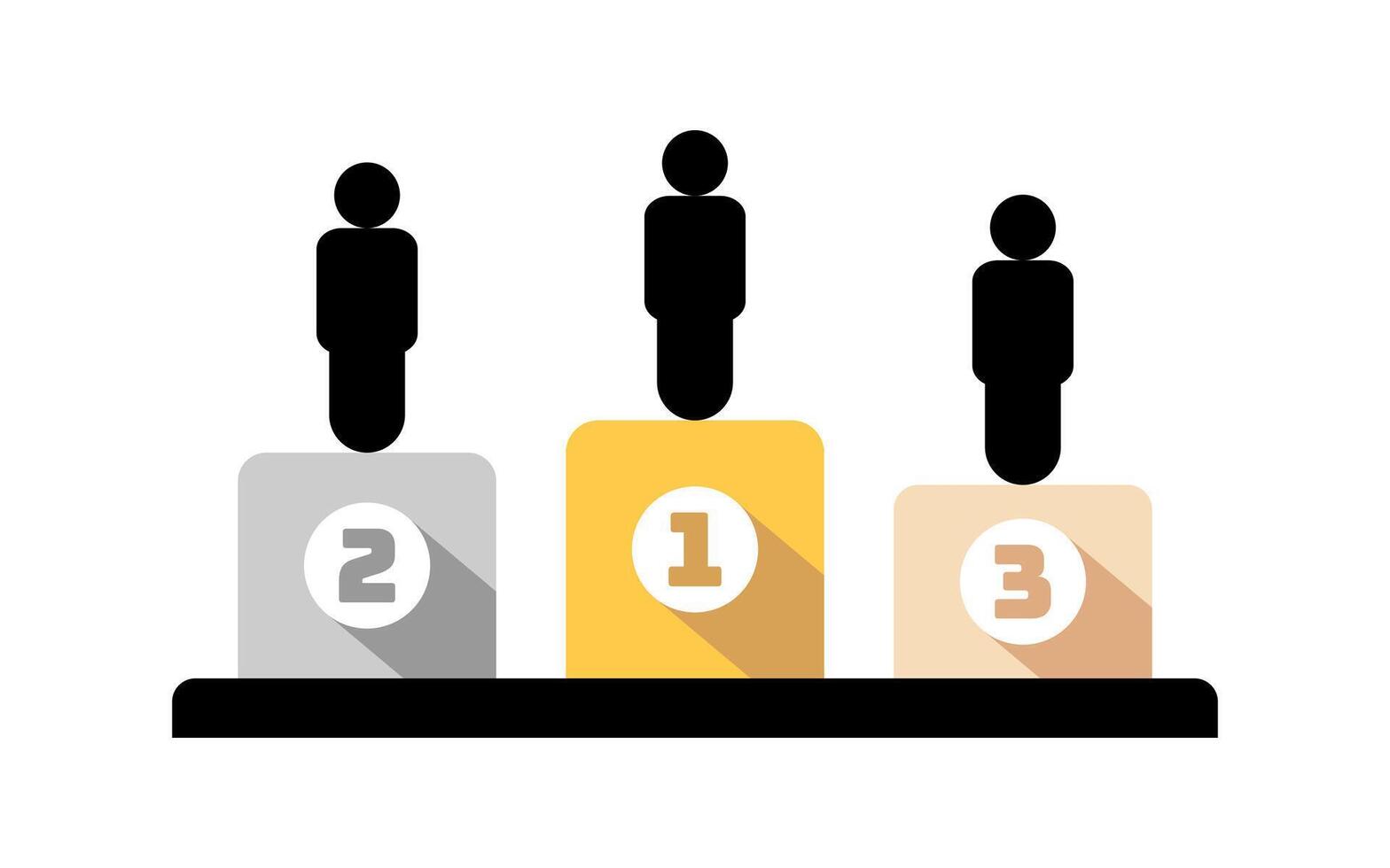 victory podium icon set, 123 champion symbols. modern design vector