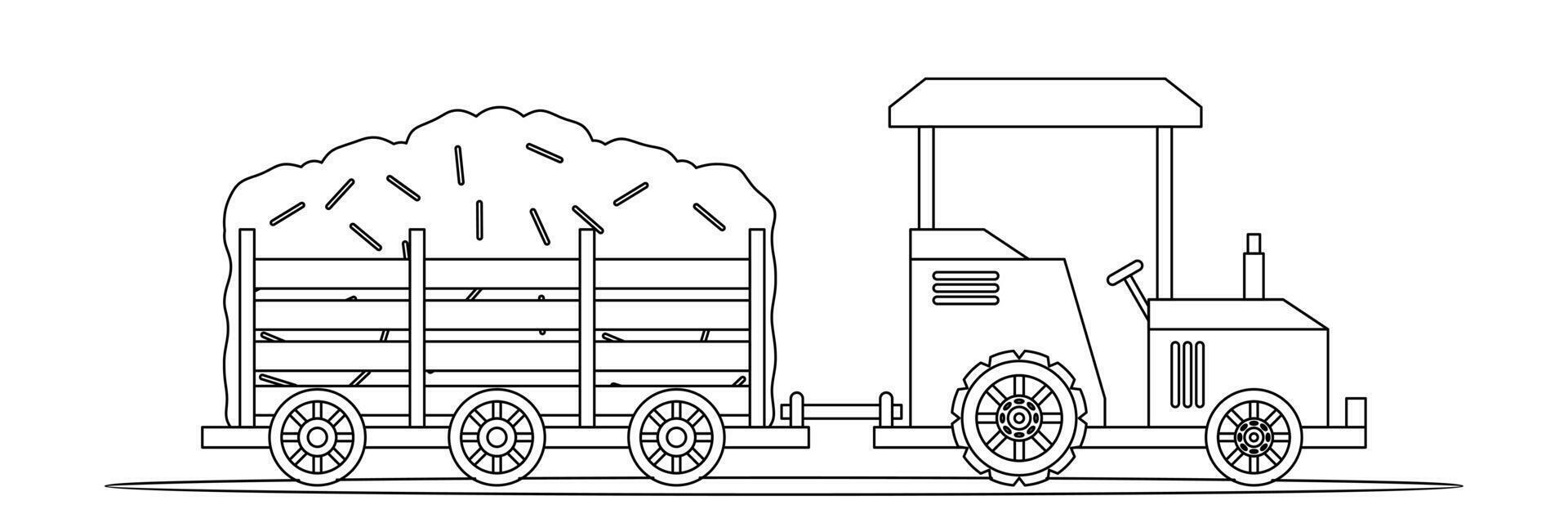 line art hayride illustration. autumn symbol. modern design vector