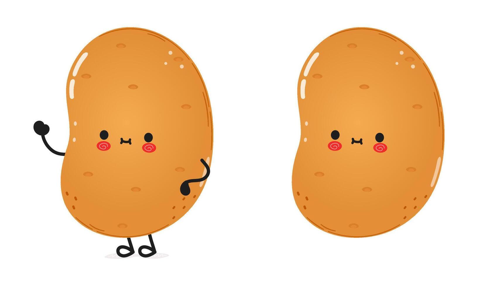 Potato character. hand drawn cartoon kawaii character illustration icon. Isolated on white background. Potato character concept vector