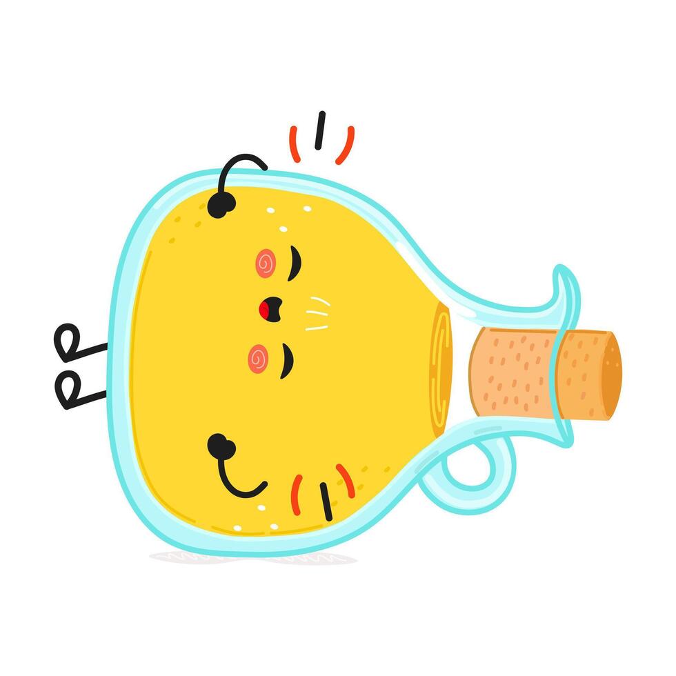 Olive oil laughs character. hand drawn cartoon kawaii character illustration icon. Isolated on white background. Olive oil character concept vector