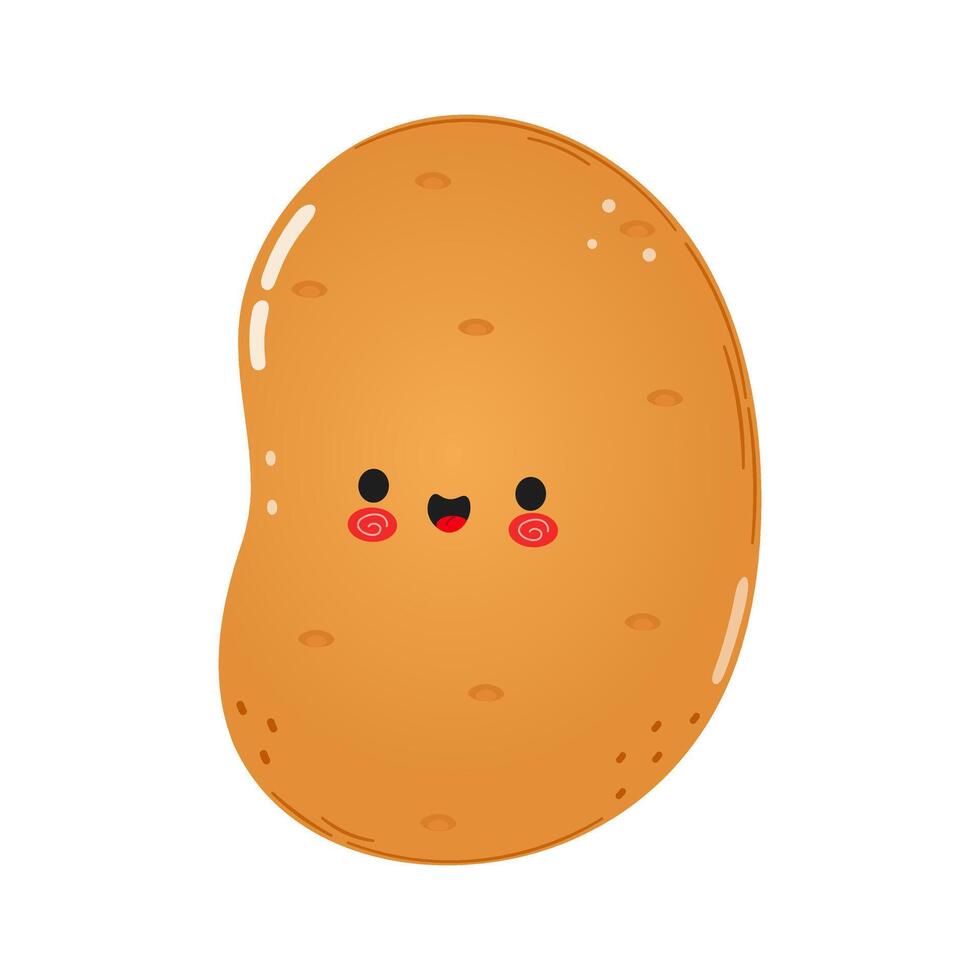 Potato character. hand drawn cartoon kawaii character illustration icon. Isolated on white background. Potato character concept vector