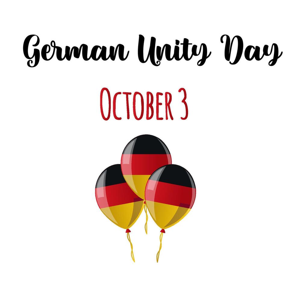 German Unity Day. Celebrated annually on October 3 in Germany. Happy national holiday of unity, freedom and reunification. Deutsch flag. illustration. vector