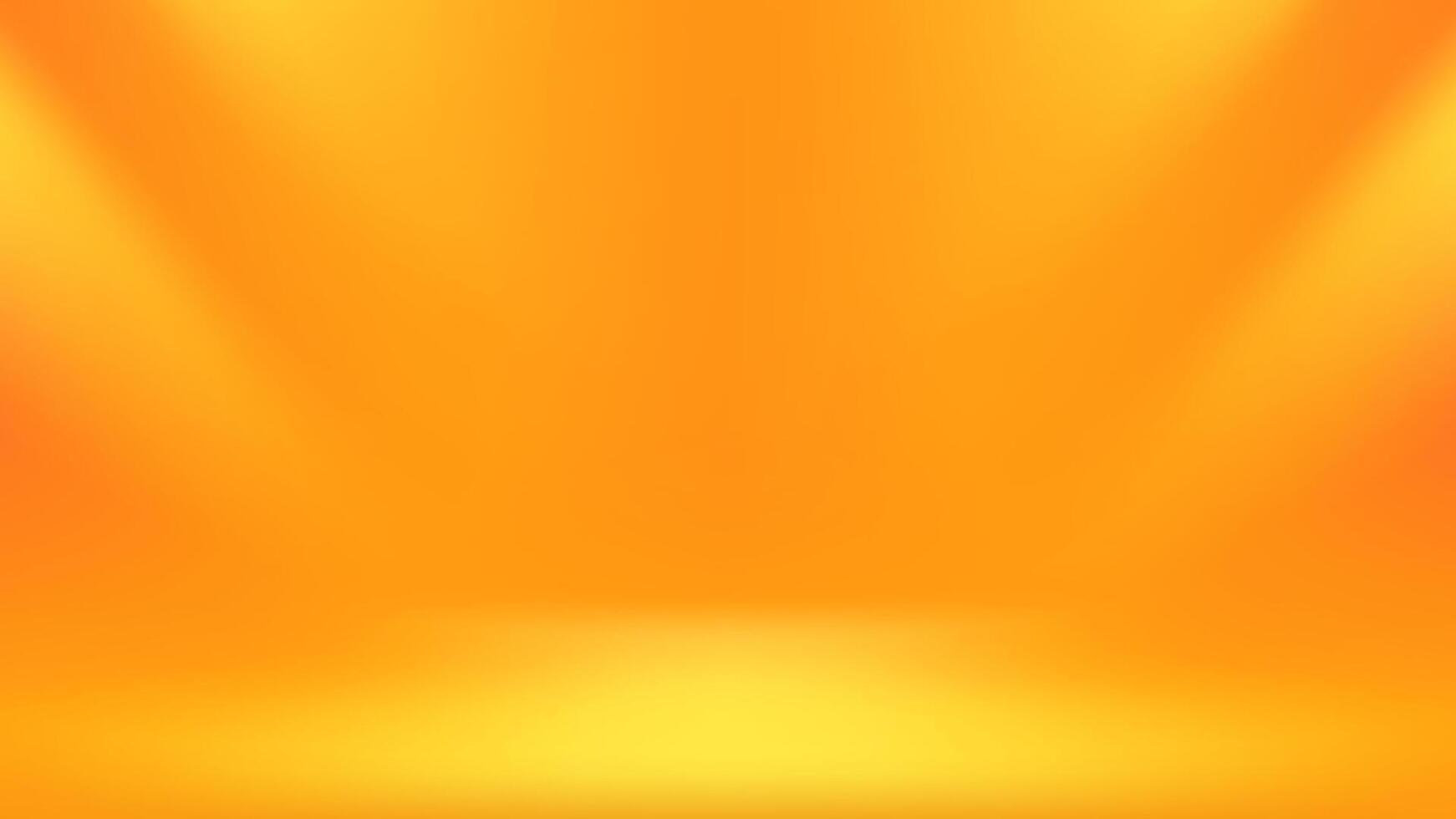 Vibrant orange studio background with warm yellow light design. vector
