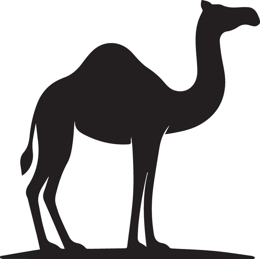 Camel Silhouette Logo Clean White Background Desig vector