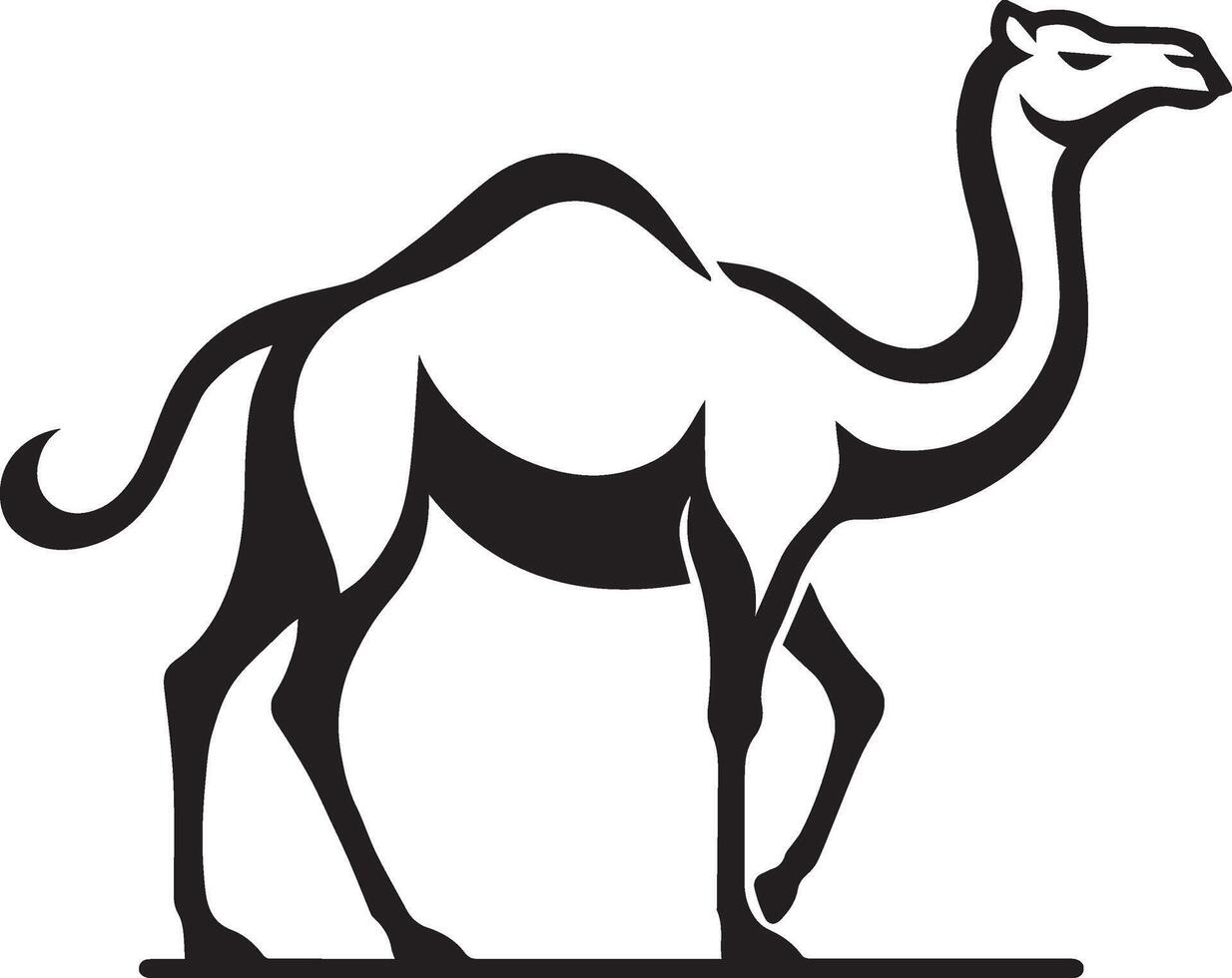 Simple Camel Silhouette Logo on a Crisp White Background vector