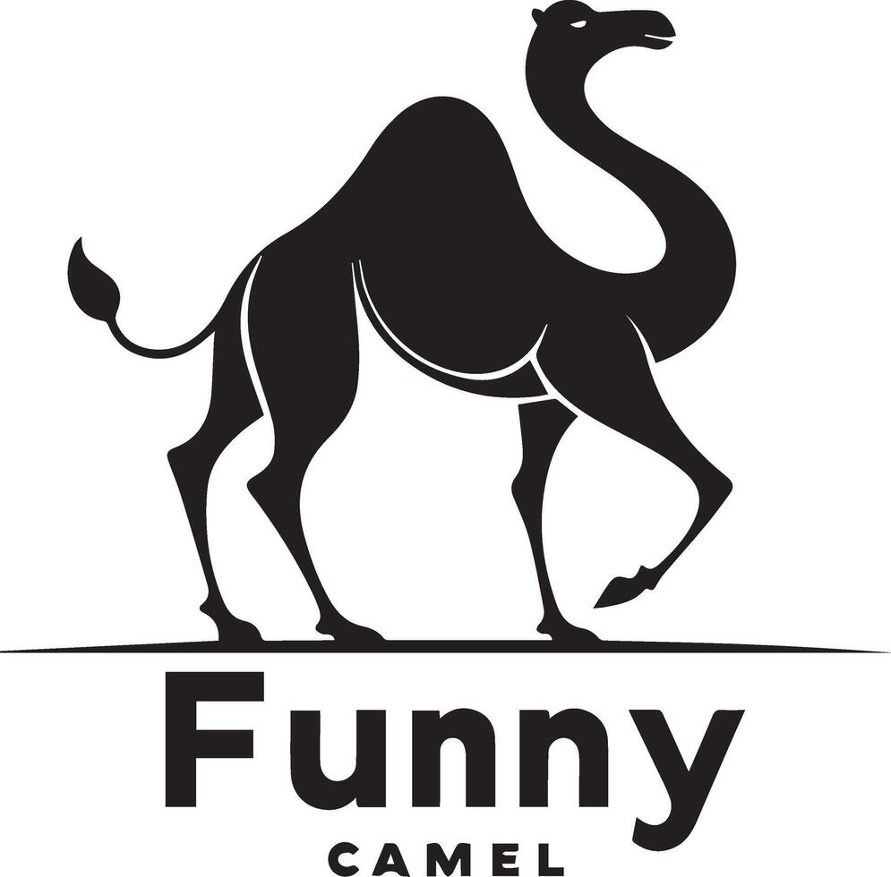 High-Quality Camel Silhouette Logo Design on White vector