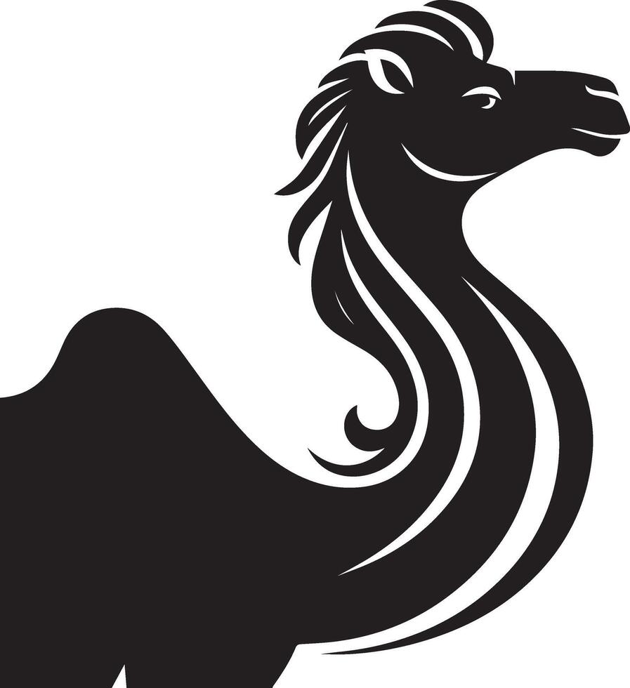 Elegant Camel Silhouette Logo Design on White Background vector