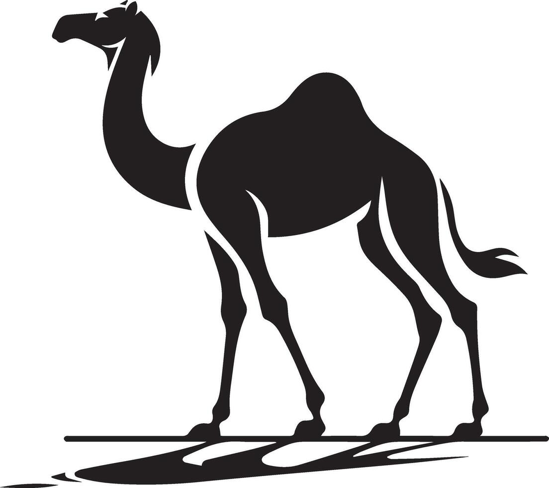 Camel Silhouette Graphic Logo on White background vector