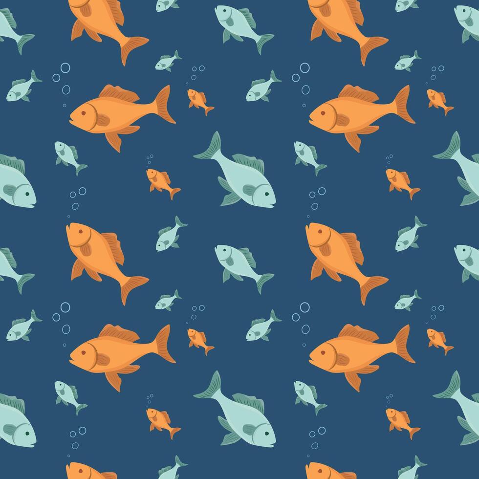 Fish pattern. Seamless pattern with fish vector