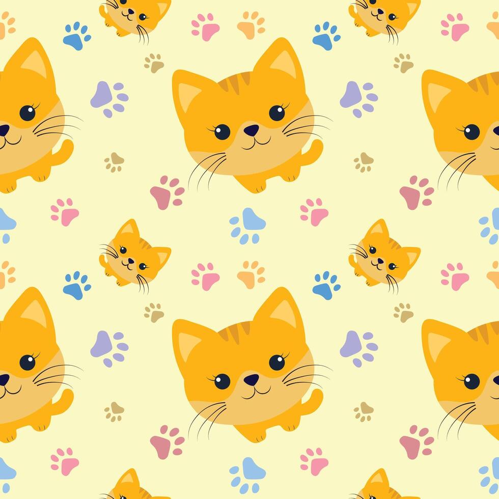 Kittens pattern. Cute children's seamless pattern with kittens. vector