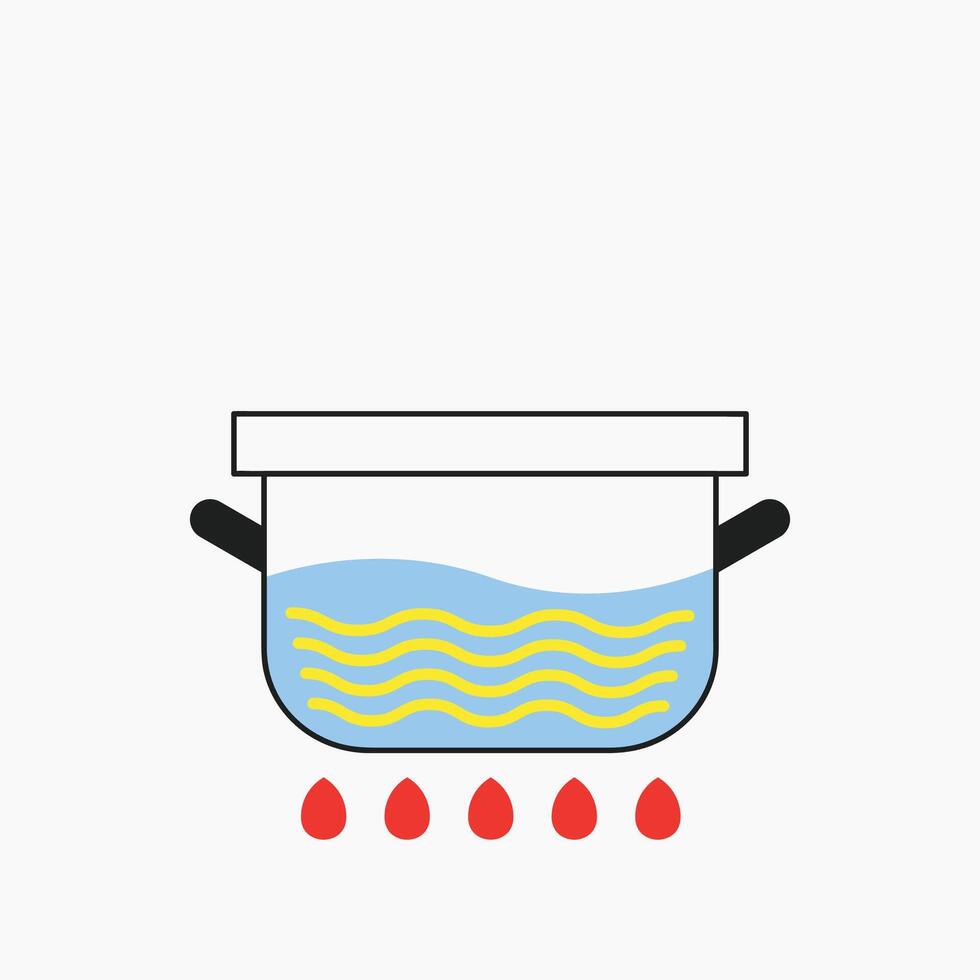 Boiling noodle illustration vector