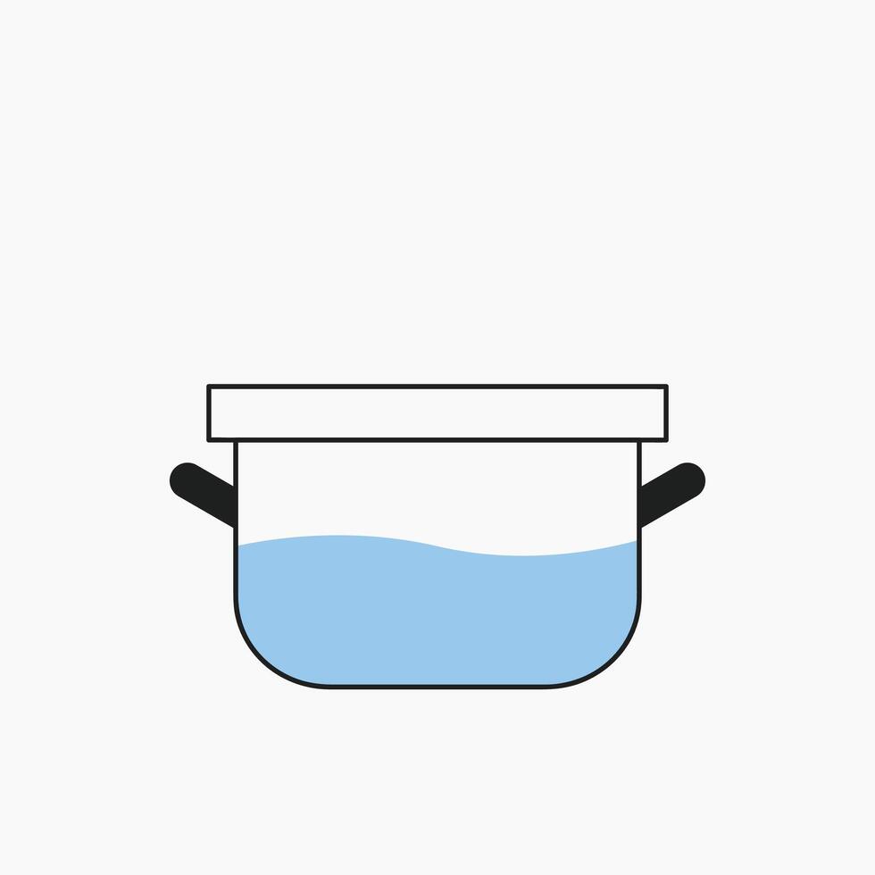 Water in pan illustration vector