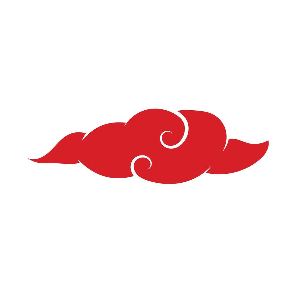 Decorative Red Cloud Illustration vector