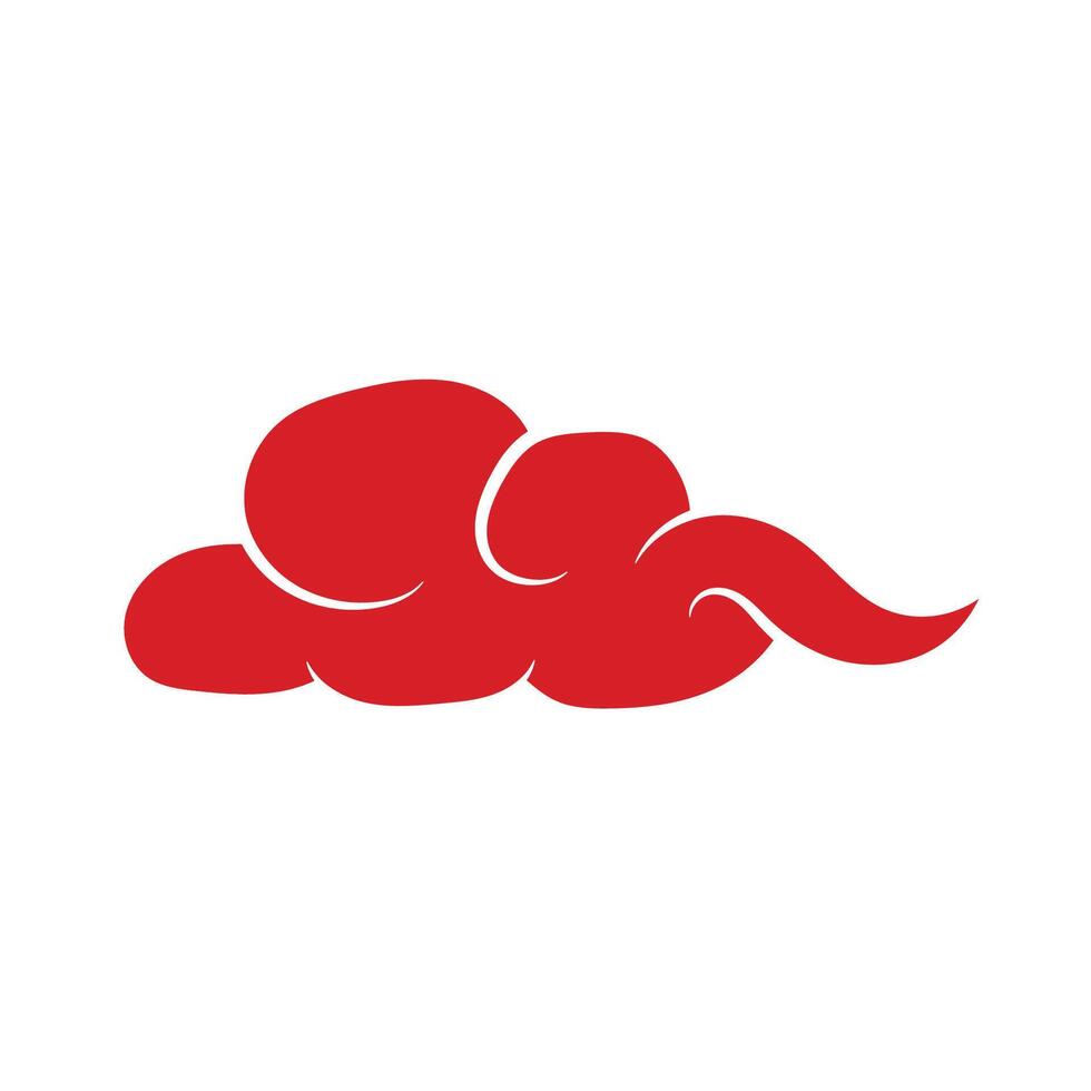Simple Red Cloud Illustration vector