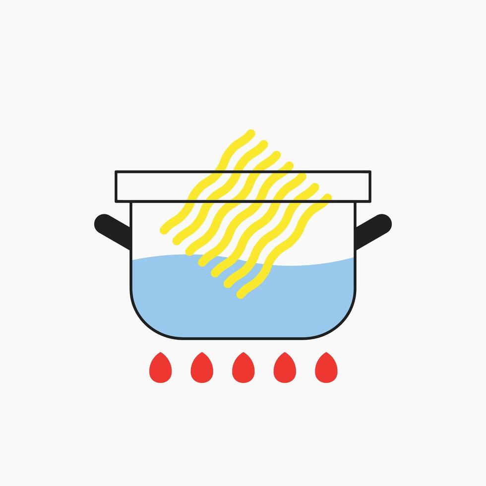 Boil noodle illustration vector